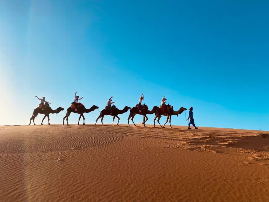 Agadir/Taghazout: Sunset Sandboarding Tour with Camel & Moroccan Dinner